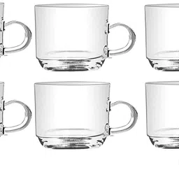 flipkart smartbuy Pack of 6 Glass Green Tea Cups Short Glasses Plain Roma Tea Cup With Heavy Base | Hot Coffee Mug-picture-12