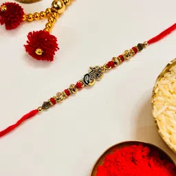 homyfy Thread Pack of 2 Rakhi for Brother | Designer Rakhi | Mayur Rakhi Mauli Thread Rakhi Set image 2