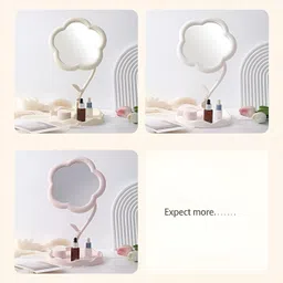 gauzyhouse Aesthetic Bloom Desk Mirror with Tray | Portable Makeup Vanity(BIG SIZE) image 5