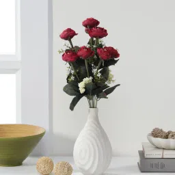 Red Fabric Exclusive Peony Bunch Artificial Flowers-image-28