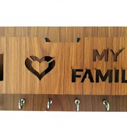 craftvila "I ❤️ My Family" Wooden Key Holder for Home | Wood Key Holder-picture-13