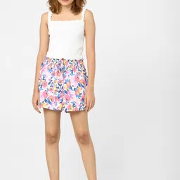 vero moda Printed Women White Regular Shorts image 4