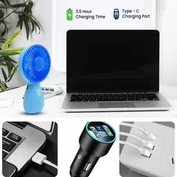 QueryZen Hand fan 3 Speed USB Rechargeable Mini Portable Hand Fan for Men and Women 1004 Rechargeable Fan image 2