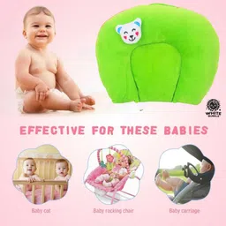 white bubble Rai Dana Baby Pillow, Newborn Head Shaper Anti Flat Takiya Mustard Seeds Solid Baby Pillow Pack of 1 image 2
