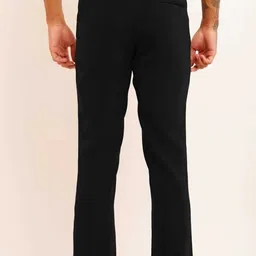 guptajitraders Men Regular Fit Black Lycra Blend Trousers image 2