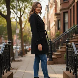 excent Wollen Solid Coat For Women image 4