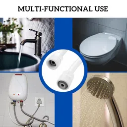 fastag 24-inch PTMT Connection-Pipe Universal White Shower Hose Pipe | Hand Shower & Health Faucet Connector Tube Hose Pipe image 4