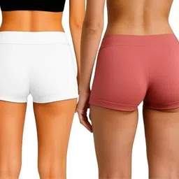 nyora Pack of 2 Solid Women Multicolor Casual Shorts image 3