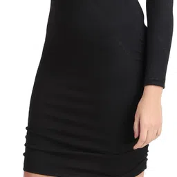 design plus fashion Women Bodycon Black Midi/Calf Length Dress image 5