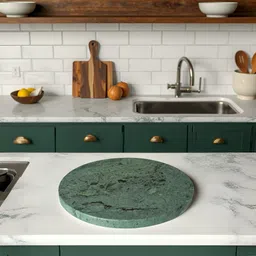 modern decor emporium Green Marble Chakla (10 INCH) | Chapati/Roti/Puri Maker | Polpat | Rolling Board-picture-13