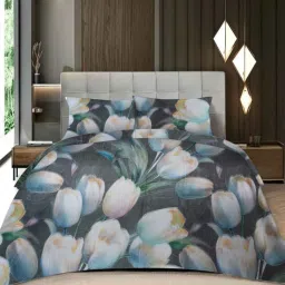 threads Multicolor Floral 350 TC Cotton King Size Bedsheet image 1