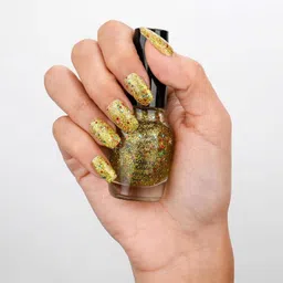 florero High Shine Long & Lasting Non Toxic Professional Nail Polish Glitter Gold-picture-24