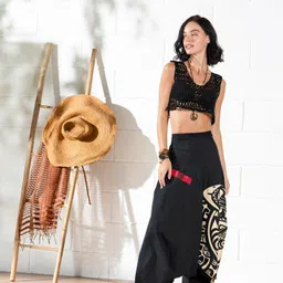 the veshti company Printed Cotton Women Harem Pants image 3