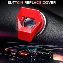 allure auto Engine Start Stop Button Cover Push to Start Button Ignition Cover Anti-Scratch Lambo Style Decoration Ring (Red) Car Inverter image 2