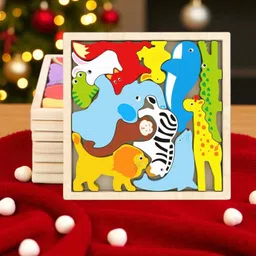 vhd Multicolor Wooden Animal Puzzle – Fun & Educational Toy for Kids W7-picture-13