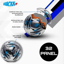 whackk Kempes HT-CTPU Football/Soccer Ball/Training Ball Silver Blue Football - Size: 5 image 4