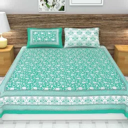 Cotton King Flat 250 TC Floral Bedsheet-image-31