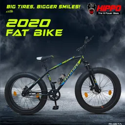 hippobikes 2020 Fat Bike with Front Suspension, Dual Disc Brakes & Single-Speed Drive 26 T (inch) Fat Tyre Cycle image 2