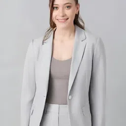 cadmon Women Solid Single Breasted Formal Blazer-picture-36