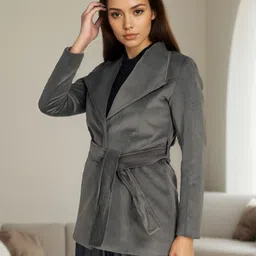 mast & harbour Polyester Solid Coat For Women image 2