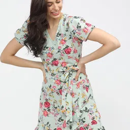 tokyo talkies Women Skater Multicolor Knee Length Dress-picture-27
