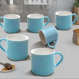 varsha Pack of 6 Ceramic Ceramic tea Mug Latest Designer Coffee Mugs in Blue Colourful maicrowave safe-picture-40