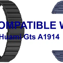 ACM WSM20H20BKGY1303 Pack of 2 Watch Strap Adjustable Steel 20mm for Amazfit Huami Gts A1914 Smartwatch (Black/Grey) Smart Watch Strap-picture-47