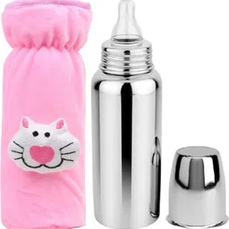 uniecrounekids Baby feeding bottle with cover & baby fruit feeder 0 to 2 years BPA free - 250 ml image 2