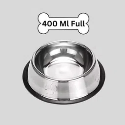 petfun Stainless Steel PAW Printed Dog Anti Skid Food Water Feeding Bowl Stainless Steel Pet Bowl image 3