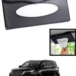maties Universal Lightweight/Waterproof Leatherite Rectangle Black Tissue For Car-111 Vehicle Tissue Dispenser image 1
