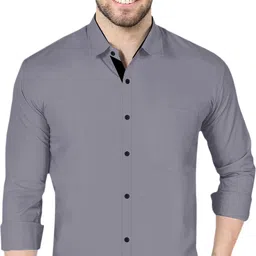 ethnic trendz Men Regular Fit Solid Spread Collar Casual Shirt image 1