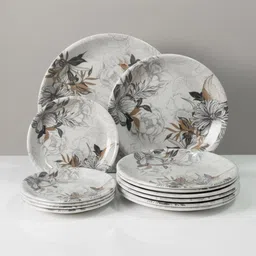 wollongong homes Pack of 32 Ceramic Dinner Set 32 Pieces for Family, Crockery Set for Dining, Plates & Bowls Dinner Set image 2