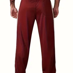 sti Men Solid Red Track Pants image 2