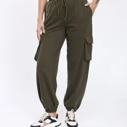 glitchez Women Solid Green Track Pants-picture-18