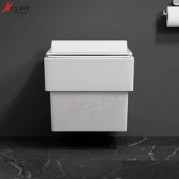clayplus Preimum Grade Ceramic's Wallmounted Western Commode (WHITE) Western Commode image 2