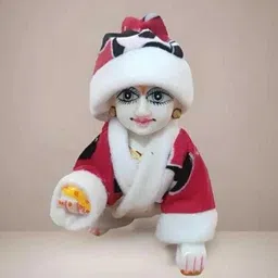 krishna shop zone Size 4, Winter Special Laddu Gpal Ji Nutan Night Suit, Set of 4, Random Color & Design Dress image 3