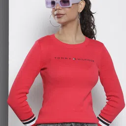 Tommy Hilfiger Pure Cotton Brand Logo Embroidered Detail Pullover-picture-21