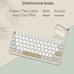 ASUS Marshmallow KW100-OM Bluetooth 5.0 Wireless Keyboard with Up to 3 Devices Connectivity (1.6mm Travel Distance, Oat Milk) image 5