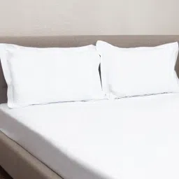 White Solid 300TC Cotton 27 x 18 Inches Pillow Covers (Set of 2) by Petal Home-picture-29