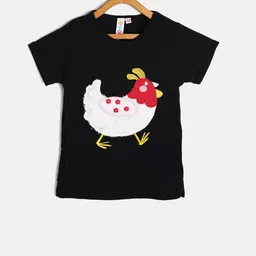 Kids On Board Girls Black Applique Regular Top-picture-54