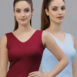 Friskers Pack of 2 V-Neck Cotton Fitted Tops-picture-39