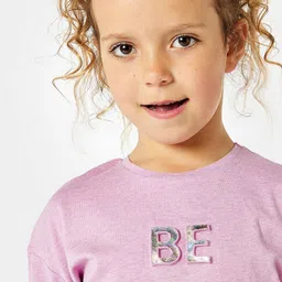 mothercare Girls Purple Typography Embossed Pure Cotton Regular Top-picture-10