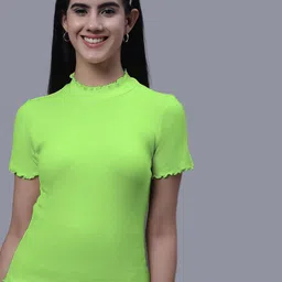 FBAR Pack Of 2 High Neck Cotton Ribbed Fitted Tops image 5