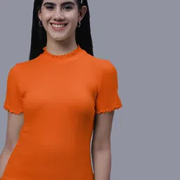 FBAR Pack Of 2 High Neck Cotton Ribbed Fitted Tops image 5