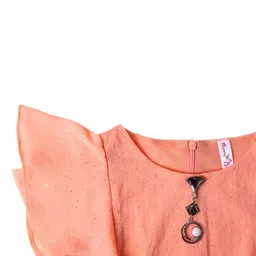 Hunny Bunny Peach-Coloured Flutter Sleeve Georgette Blouson Top image 2