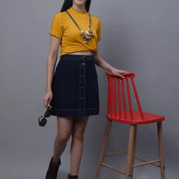 FBAR Pack Of 2 High Neck Cotton Ribbed Fitted Tops image 4