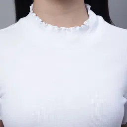 FBAR Pack of 2 Ribbed High Neck Fitted Cotton Tops image 4