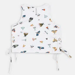 Blue Giraffe White Printed Regular Top image 2