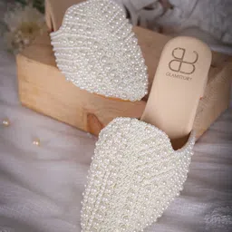 GLAM STORY Embellished Block Heeled Mules-image-73