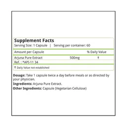 Natures Velvet Arjuna  Pure Extract (500 mg),  60 capsules  image 1